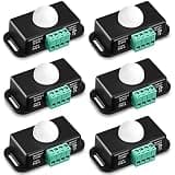 6 Pack 12V 24V PIR Sensor LED Motion Sensor Motion Detector Light Switch Body Infrared Sensing Timer Function Sign Control PIR Controllerfor Flexible LED Strip Lights(Black)