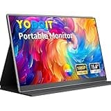 Yodoit Portable Monitor 15.6" 1920×1080 FHD IPS Travel Screen Display with USB-C Plug & Play, Built-in Speakers Smart Cover for MacBook PC Xbox, Extended Display for Remote Workers (Black)