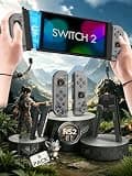 ProGamerX Switch 2 Controller Bundle,Switch 2 Joy Remote Cons with Charging Grip and Magnetic Straps,Wireless Hall Effect Anti-Drift Sticks, Motion Control,Dual Rumble,Ergonomic Grip,Gray 3-in-1 Set