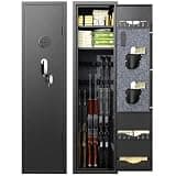INTERGREAT 6-10 Large Rifle Gun Safe, Quick Access Long Gun Cabinet, Digital Keypad Gun Safes for Rifles, Shotguns & Pistols,Home Gun Safe with Storage Pockets