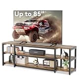 Aquzee 85 inch TV Stand, Entertainment Center for 70 75 80 85" TV, 75.2" Wide Wood Television Console Table for Living Room Bedroom Gaming Room, Rustic Brown