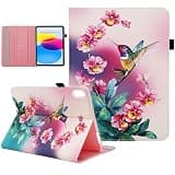 Dluggs iPad (A16) 11th Generation Case 11 Inch 2025, iPad 10th Generation Case 10.9 Inch 2022, Multi-Angle Viewing Stand PU Leather Wallet Cover with Auto Sleep/Wake, Bird