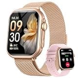 Smart Watches for Women Android & iPhone, 1.85" Smartwatches Fitness Tracker Watch with Bluetooth Calls, IP68 Waterproof, Heart Rate/Sleep/SpO2 Monitor, 120 Sport Modes, 30 Day Battery Life 2 Bands