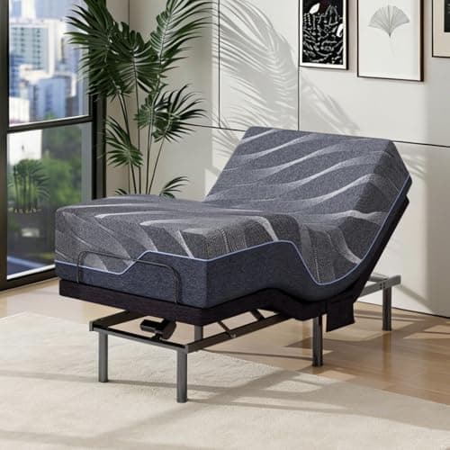 Opoiar Twin XL Adjustable Bed Frame with 14" Mattress, Electric Bed Base with Head and Foot Incline, Zero Gravity Mode, Adjustable Legs, Wireless Remote, Easy Assembly