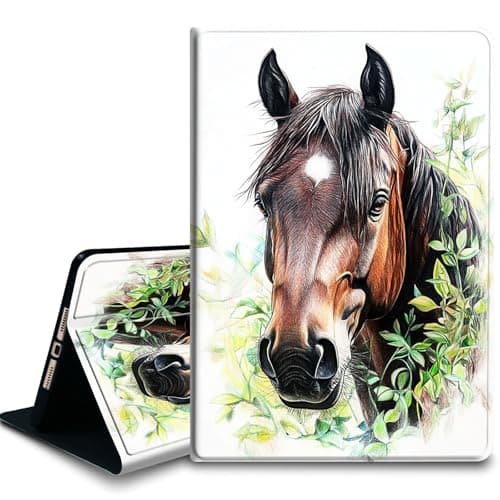 Bxgolkgd Tablet Case for iPad Pro 13 Inch, iPad 7th Generation 2024,Shockproof Stand Cover with Heat Dissipation,Auto Wake/Sleep Function,Horse