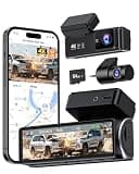 4K Dash Cam Front Rear, Dual Dash Camera for Cars Built in 5GHz/2.4GHz WiFi GPS Dashcam with G-Sensor 24H Parking Monitor Loop Recording WDR Night Vision 170° View Angle APP Control Free 64GB SD Card