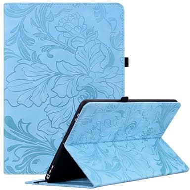 ALILANG Case for Samsung Galaxy Tab A6/A 10.1 Inch 2016 Case (SM-T580/T585/T585N), Multi-Angle Viewing Protective Tablet Cover with Folding Stand & Pencil Holder -Light Blue