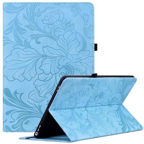 ALILANG Case for Samsung Galaxy Tab A6/A 10.1 Inch 2016 Case (SM-T580/T585/T585N), Multi-Angle Viewing Protective Tablet Cover with Folding Stand & Pencil Holder -Light Blue