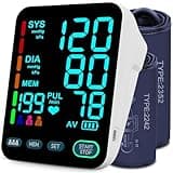 OWNQOBE Blood Pressure Monitors for Home Use, Automatic Upper Arm Blood Pressure Monitor with Dual-Size bp Machine Cuffs (9–17" & 13–21"), Large LED Backlit Display with 3x199 Reading Memory White
