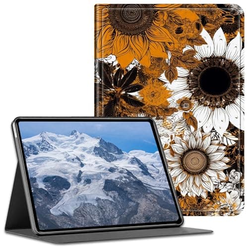 BFDHGQZC Case for iPad mini 1/2/3 for iPad mini 1st/2nd/3rd Generation 7.9 Inch PU Leather Shockproof Stand Protective Cover with Auto Wake/Sleep for Mini 123,Brown Sunflower