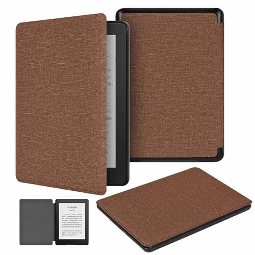 enoxboo Cloth Texture Case for Kindle Voyage 2014 Release 6 inch Slim PC Back with Magnetic and Auto Sleep Wake (Model No. NM460GZ)