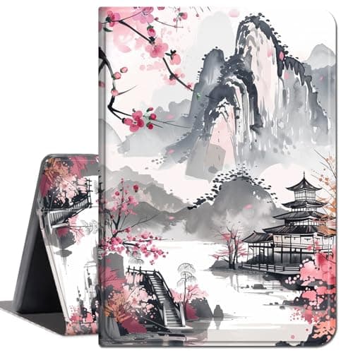 Case for Microsoft Surface Pro X (2021/2020/2019) 13 Inch Tablet Case,Slim Lightweight Smart Shell Stand Cover with Auto Wake/Sleep Case for Microsoft Surface Pro X,Ink Painting Scenery