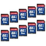 SD Card 8GB, 10-Pack UHS-I Class 10 MLC Flash Memory Cards, High Speed Full HD Video Recording Secure Digital Cards for Camera DSLR Action Cam Camcorder Phone Digital Device
