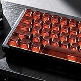 Womier Jelly Keycaps, Ceramic Keycaps Style Clear PC Custom Keycaps Set, Laser Carving Side Printing 60% 75% 100%, MDA Profile for Mechanical Keyboard Keycaps, Compatible Full-Sized Layout, Red/Brown