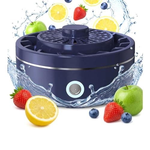Fruit and Vegetable Washing Machine, Wax & Grime, IPX7 Waterproof Wireless Produce Washer for Fruits, Meat, Veggies - Kitchen Gadget (Blue)