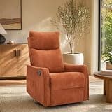 GREHOME Swivel Recliner Chair with Heat and Massage, Rocker for Living Room