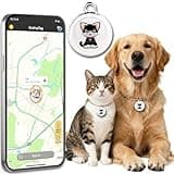 GPS Tracker for Dogs, Mini Cat Tracker, Smart Pet Tracker, Real-Time Tracking & Anti-Lost Alerts, No Monthly Fee, No SIM Card, Waterproof & Drop-Proof, 365-Day Battery Life, Works with iOS & Android