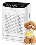 Air Purifiers for Home Large Room Up to 3000 Ft² With Double Air Intake,PAKEOI HEPA Air Purifier for Bedroom With Washable Pre-Filters, Remote Control, 15dB Sleep Mode,Air Cleaner for Pets Dust, White