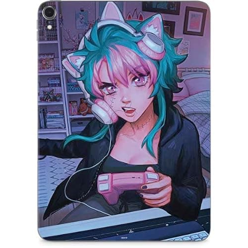 Skinit Decal Tablet Skin Compatible with iPad Pro 12.9in (2017) - Officially Licensed Anime Catgirl Gamer Nerd by Ivy Dolamore Design