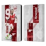 Head Case Designs Officially Licensed Arsenal FC Gabriel Jesus 2022/23 First Team Leather Wallet Case Compatible with Amazon Kindle 11th Gen (2024)