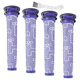 wipenow 4-Pack Replacement Pre Filters Compatible with Dyson V6 Series (SV04, SV05, SV07, SV09), V7 (SV11), V8 (SV10), DC59, DC62 Cordless Vacuums, Compare to Part 965661-01