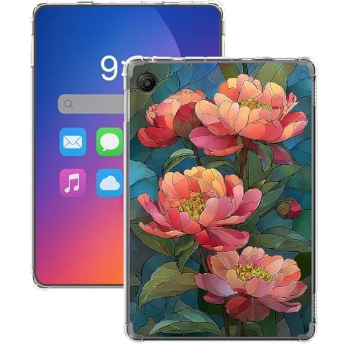 Gmeyutqy Clear Case for T-Mobile REVVL Tab 2 10.1", Ultra Slim Lightweight TPU Soft Transparent Cover for T-Mobile REVVL Tab 2 5G 2025, Floral Stained Glass