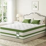 Queen Size Mattress 14 Inch, Hybrid Queen Memory Foam Mattress Medium Firm with 7-Zone Pocketed Coils for Back Pain Relief, Bamboo Mattresses in a Box, Assembled in USA, CertiPUR-US, Motion Isolation