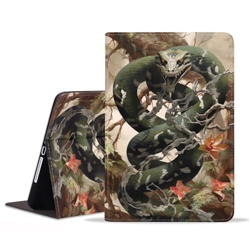 stmedazm for iPad 9.7 2018/2017 Case, iPad Air 2/iPad Air Case, Premium PU Leather Folding Stand Cover with Auto Wake/Sleep for iPad 6th/5th Generation - Python