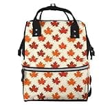 Fuzquwu Autumn Leaves (11) Print Diaper Bag Backpack,Travel Daypack For Mom Dad,Diaper Tote Backpack