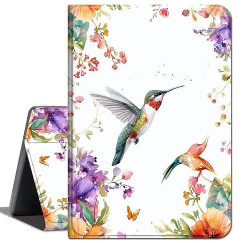 Case for 12.3 inch Surface Pro 7 Plus/Pro 7/ Pro 6/ Pro 5/ Pro 2017/ Pro 4,Slim Lightweight Smart Shell Stand Cover with Auto Wake/Sleep Case for Microsoft Surface Pro 7,Hummingbird Flowers