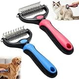 2026 New Pet Pro Tool Grooming, Double Sided Grooming Tool, Deshedding Brush For Painlessly Removing Knots And Loose Hair for Dogs Cats, 2 Pack(Blue+Pink) Large