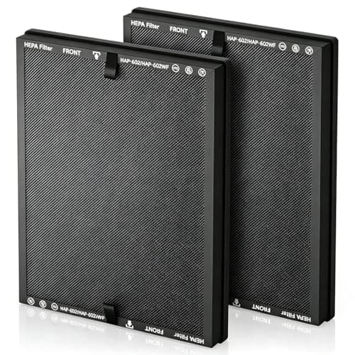 2 Pack HAP602 Replacement Filter Compatible with ECOSELF HAP602/ HAP602WF Air Purifier, Hepa Filter with Activated Carbon for Home