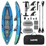 2-Person Inflatable Kayak, 12.5FT Portable Touring Kayak with 450 LBS Capacity, Drop-Stitch Floor, Paddles, Seats, Pump & Carry Bag, for Lakes, Rivers, Blue