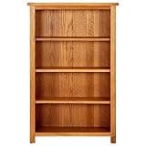 KGHFDVB 4-Tier Solid Oak Wood Bookcase 27.6x8.7x43.3 Inches Rustic Bookshelf for Study Living Room