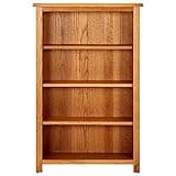 KGHFDVB 4-Tier Solid Oak Wood Bookcase 27.6x8.7x43.3 Inches Rustic Bookshelf for Study Living Room