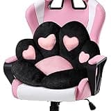 Ditucu Cat Paw Cushion Kawaii Chair Cushions 27.5 x 23.6 inch Cute Stuff Heart-Shaped Seat Pad Comfy Lazy Sofa Office Floor Pillow for Gaming Chairs Room Decor Black