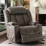 Oversized Power Lift Recliner Chair with Massage and Heat Wide Electric Recliner Chair with Upgraded Cup Holders USB Type C Ports for Elderly Bedroom(Gray)