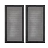 2Pcs 5.5 x 11.0in PC Case Dust Mesh Filter, PVC Magnetic Computer Case Fan Mesh Cover Grills PC Cooler Filter with Magnetic Frame Strip for Power Supply Fan Vent (Black)