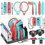Switch Sports Accessories Kit with Storage Station - Compatible with Switch/OLED & Joy-con, Ideal for Family Sports Party Game Organization for Nintendo Switch Interactive Gaming Figures