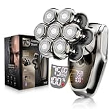 SHPAVVER ETHUP Head Shavers for Bald Men: 7D Detachable Electric Shaver -Father's Day - IPX7 Waterproof Electric Razor - Wet & Dry Bald Razor with Type-C Charge - LED Display with Fast Speed- Gifts