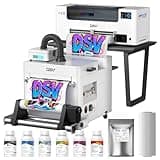 DSV A3 Plus F1080 DTF Printer with Shaker Oven&Air Purifier,24/7 Auto-Maintenance&White Circulation,5'' LED Multi-Function Touch Screen, 2X Speed Print Compared to L1800, 2-Year Free Ink