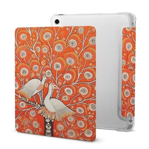 KUYT Peacock Bird Tree Wall Hanging Case for iPad Pro 2020/2021 11 Inch Case iPad 2020 10.2in Case Air 4/5 10.9in Case with Pencil Holder Auto Wake/Sleep
