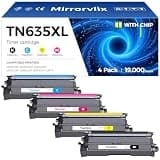 TN635XL TN635 Toner Cartridge Set 4-Pack High Yield Replacement Compatible for Brother HL-L8430CDW HL-L8570CDW L8430CDWT MFC-L8730CDW MFC-L8930CDW MFC-L8970CDW EX575 Printers Black Cyan Magenta Yellow