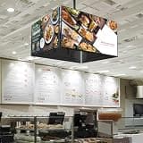 Commercial 4 TV Ceiling Mount, 32-65 Inch Ceiling TV Mount with 45° Tilt & 360° Swivel, Telescopic Height Adjustment & 45° Forward Tilt for Flat/Curved Monitors