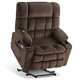 MCombo Extra Wide Dual Motor Power Lift Recliner Chair for Elderly, Zero Gravity Lift Chair with Heat and Massage, Infinite Position Recliners for Big Man, USB Ports, Fabric R7897 (Mocha, Medium-Wide)