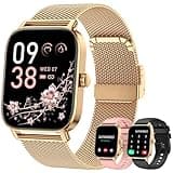 Smart Watch for Women Android/iPhone: Fitness Tracker Smart Watches Rose Gold IP68 Waterproof Bluetooth Calls Answer&Make 1.85" Smartwatch Activity Pedometer Heart Rate SpO2 Monitor 120+ Sports Model