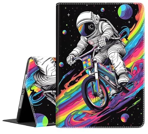 Case for iPad Air 11 Inch Case M2 2024, iPad Air 6th Gen Case/iPad Air 5th Gen 2022/Air 4th 2020 10.9 Inch, Slim Stand Protective Smart Cover Fit iPad Air, Astronaut Riding Bicycle