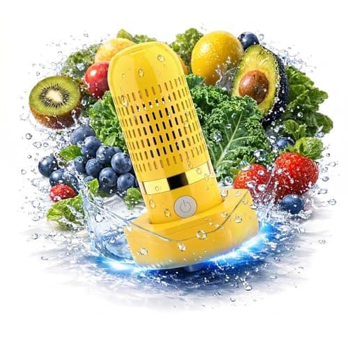 Fruit and Vegetable Washing Machine, 2026 New Countertop Fruit Washing Machine, Electric Vegetable Cleaner, Device Waterproof, for Fruits, Suitable for Use in the Kitchen (Yellow)