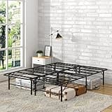 VECELO Queen Size Foldable Guest Bed Frame | Portable 14 Inch No-Assembly Metal Platform Bed, 880 lbs Heavy Duty Support, Squeak-Free for Small Spaces & Moving, Black