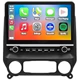 for Chevy Silverado GMC Sierra Radio Upgrade 2014 2015 2016 2017 2018,QLED IPS Touch Screen Stereo,8Core heardunit,Carplay and Android Auto,Keep OEM SWC